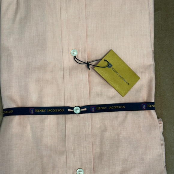 New Henry Jacobson dress shirt, 15 1/2” neck, 34/35" sleeve, barrel cuffs - Picture 3 of 3